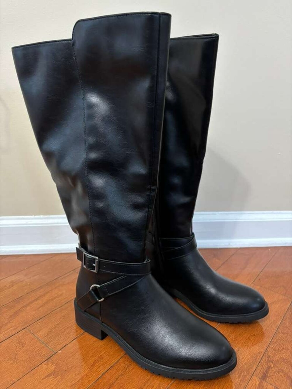 Me Too Arctic Womens Black Leather Knee High Zippered Boots Size 7.5
